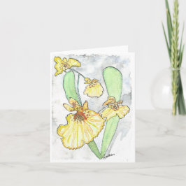 Orchid Note-kort för vattenfärg-Gult med kuvert Kort
