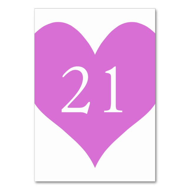 Orchid numrerat hjärta bordsnummer (Framsidan)