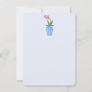 Orchid och chinoiserie Blue - Platt - tackkort Tack Kort