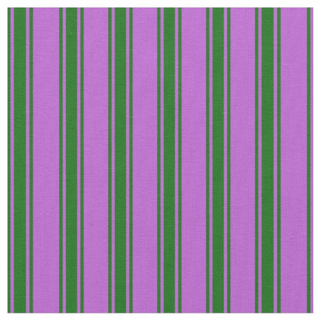 Orchid och Mörk grönt Färgad, stripe/länkad Mönste Tyg (Närbild)