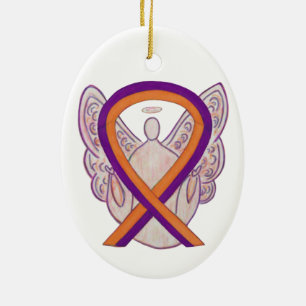 Orchid och Orange Awareness Ribbon Angel Ornament