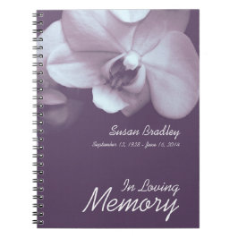 Orchid P Floral Photography Funeral Guest Bok SN Anteckningsbok Med Spiral
