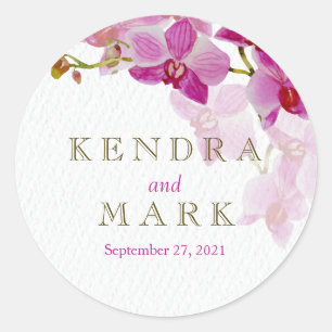 Orchid Paradise Wedding Stickers Runt Klistermärke