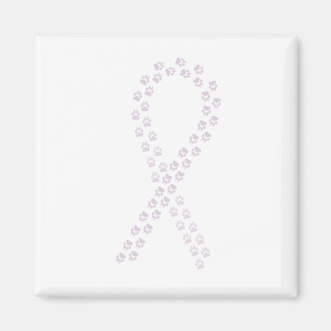 Orchid Pawprint Ribbon Magnet (Framsidan)