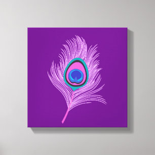 Orchid Peacock Feather på Ametyst Lila Canvastryck