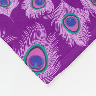 Orchid Peacock Feathers på Amethyst Lila Fleecefilt