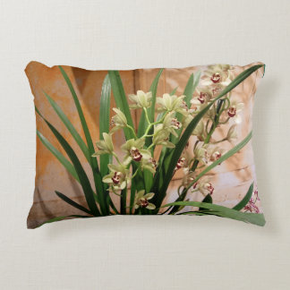 Orchid Pillow i Grönt, Elfenbenskusten, Guld Prydnadskudde