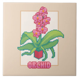 Orchid, Pixelart  Kakelplatta