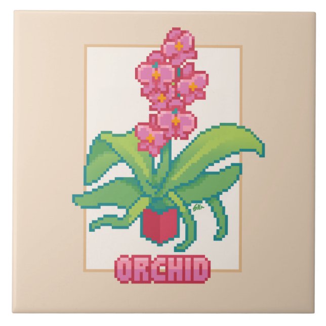 Orchid, Pixelart  Kakelplatta (Framsidan)