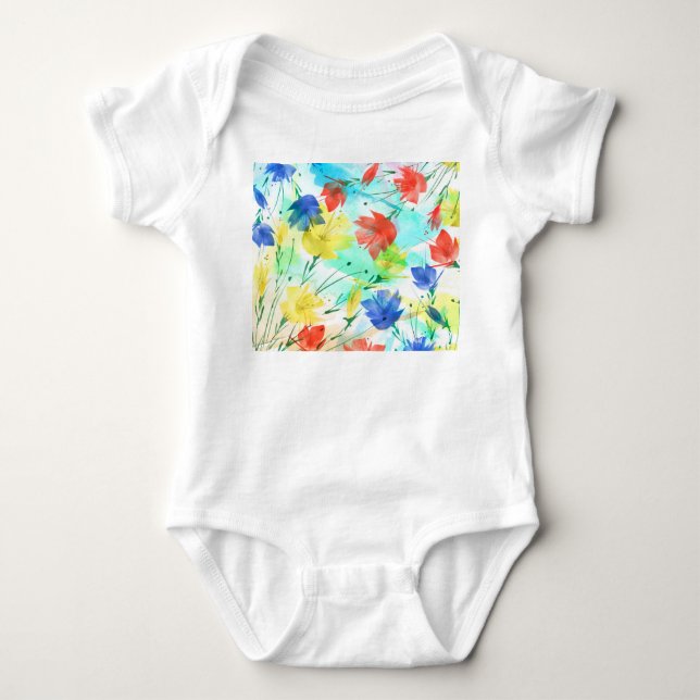 Orchid Poppy Peony Mode Bouquet T Shirt (Framsida)