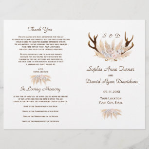 Orchid Ro Pampas Grass Antlers Bröllopsprogram