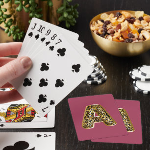 Orchid Rosa Leopard Skriv ut Brev A Casinokort