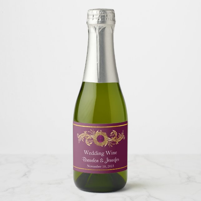 Orchid Rosa och Guld Wedding Favor (Framsida)