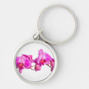 Orchid Rund Silverfärgad Nyckelring