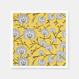 Orchid senap mönster pappersservett