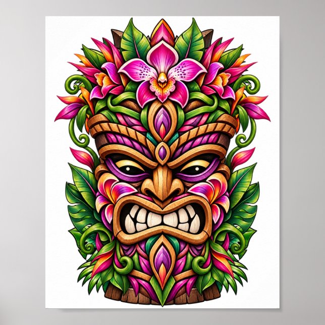 Orchid Shield Tiki Affisch (Framsidan)