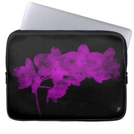 Orchid-skugga på mörkens bakgrund laptop fodral