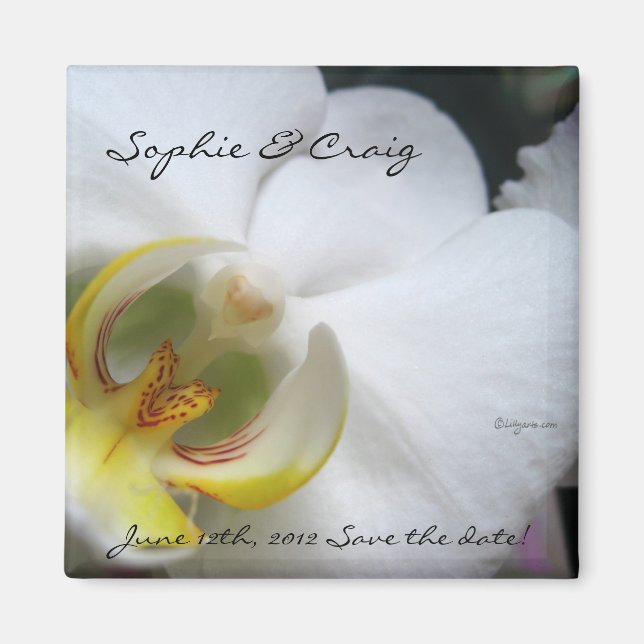 Orchid Spara datum magneter för Bröllop (Framsidan)