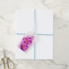 Orchid stilized lila rosa vid namn bröllop present presentetikett
