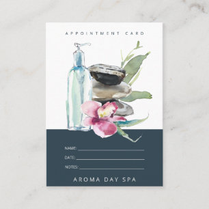 ORCHID STONE NAVY WATERCOLOR SPA MASSAGE-BEHANDLIN TIDSBESTÄLLNING KORT