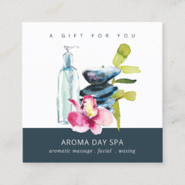 ORCHID STONE SPA MASSAGE THERAPY GIFT CERTIFICATE FYRKANTIGT VISITKORT