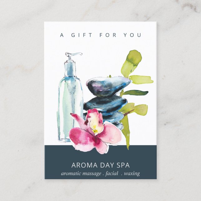 ORCHID STONE SPA MASSAGE THERAPY GIFT CERTIFICATE VISITKORT (Framsida)