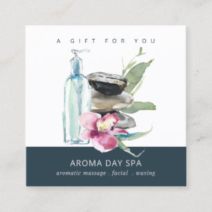 ORCHID STONE SPA MASSAGE THERAPY GIFT CERTIFICICE FYRKANTIGT VISITKORT