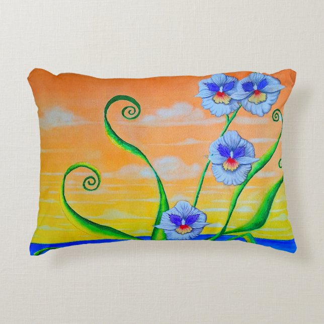Orchid Sunset Prydnadskudde (Framsidan)