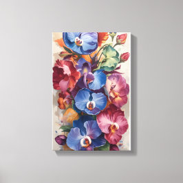 Orchid Symphony - Vibrant Blommigt Art i Rik Färg Canvastryck
