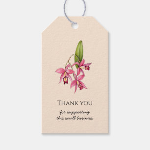 Orchid Tack för att du stöder småföretag Presentetikett