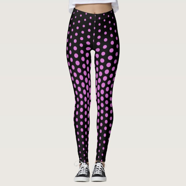 Orchid Techno Dot Mönster Leggings (Framsida)
