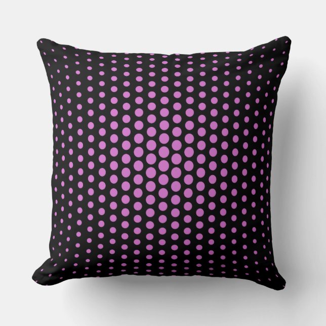 Orchid Techno Dots Modern Black Kudde (Framsida)