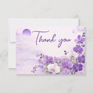 Orchid Thank You Card – Purple Floral Design Tack Kort