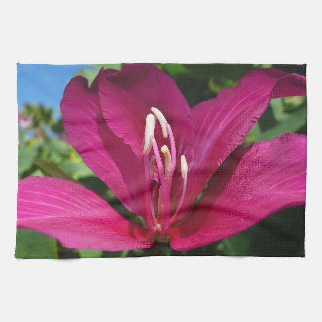 Orchid Träd Blommar Tropical Blommigt Kökshandduk (Horisontell)