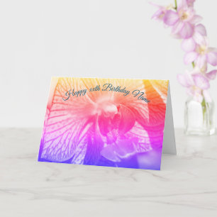 Orchid Up Close Rainbow Personlig Birthday Kort