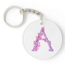 Orchid vattencolor A monogram Anushka namn