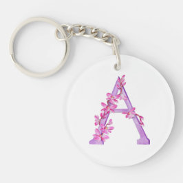 Orchid vattencolor A monogram Anushka namn