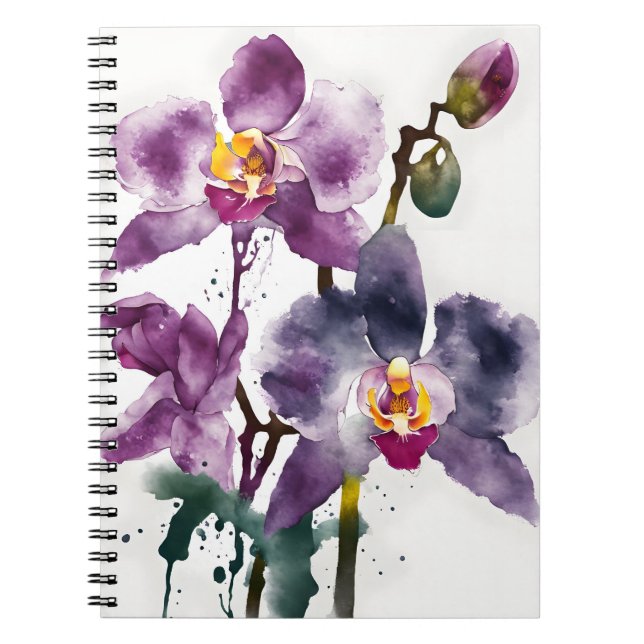 Orchid - Watercolor flowers Anteckningsbok (Framsidan)