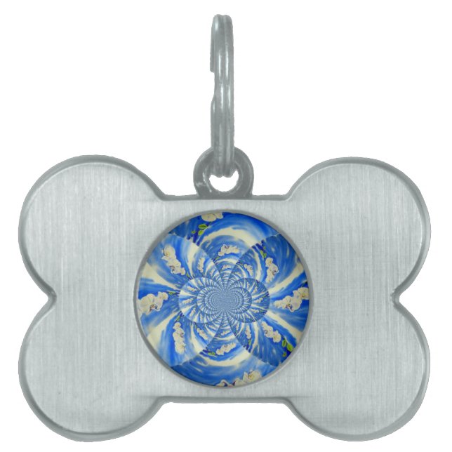 Orchid Watercolor-tavla, breeze, Clouds Mandala Namnbricka Husdjur (Framsidan)