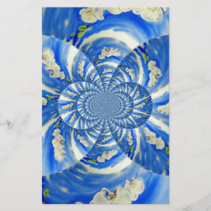 Orchid Watercolor-tavla, Clouds Mandala Brevpapper