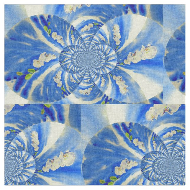 Orchid Watercolor-tavla, Clouds Mandala Tyg (Närbild)