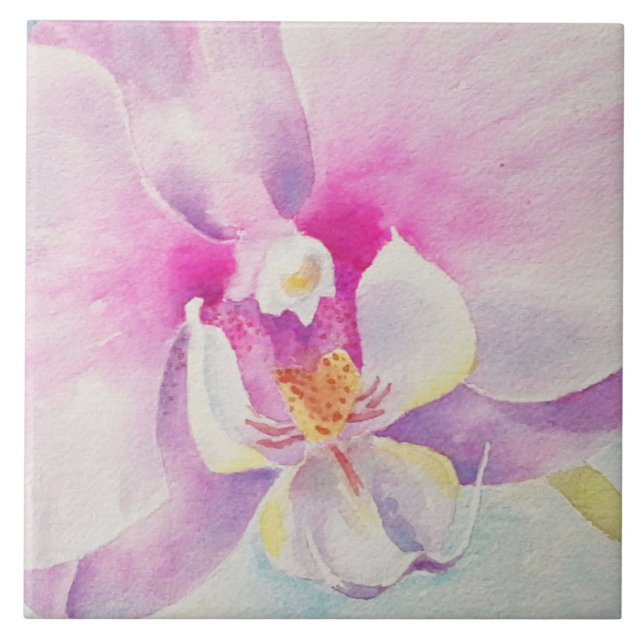 Orchid Watercolor Tile Kakelplatta (Framsidan)