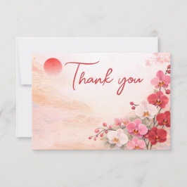 Orchid wedding Thank You Card – Pink Floral Design Tack Kort