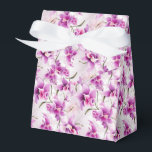 Orchidéer Party Favor Box Presentaskar<br><div class="desc">Presentkartong med vacker lila orkidé-blomstertryck. Anpassa eller köp som den är. Tips: Tillsätt godis och lite festband.</div>