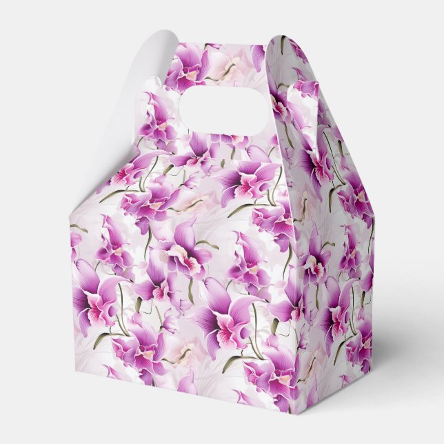 Orchidéer Party Favor Box Presentaskar (Framsidan Sidan)