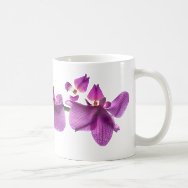 Orchiden ror på vit muggen för 11 uns klassikervit kaffemugg (Höger)