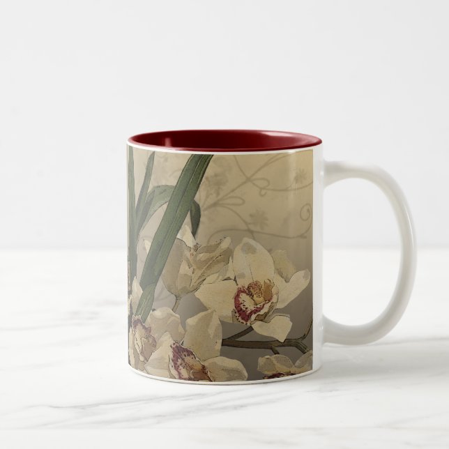 Orchidmålning Två-Tonad Mugg (Höger)