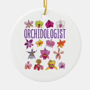 Orchidolog Orchid Älskare Orchids Blomsterträdgård Julgransprydnad Keramik