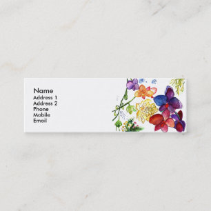 Orchidroligt profilerar kortvit mini visitkort