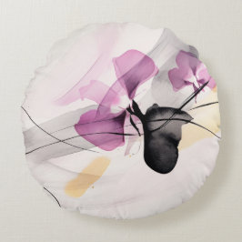 Orchids abstrakt mönster bakgrund rund kudde